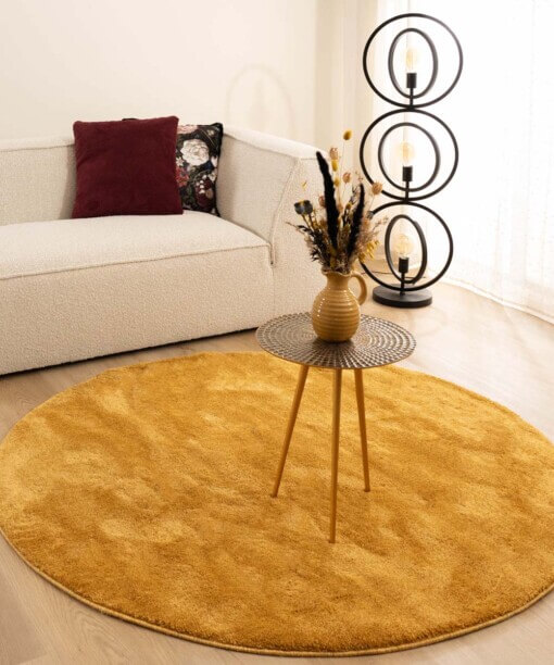 Velours vloerkleed rond - Flair goud - sfeer