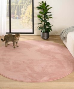 Rond zacht vloerkleed - Plush roze