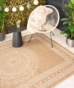 Jute buitenkleed - Boho Mandala beige/wit