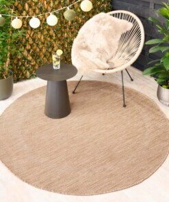 Rond buitenkleed - Sunset beige