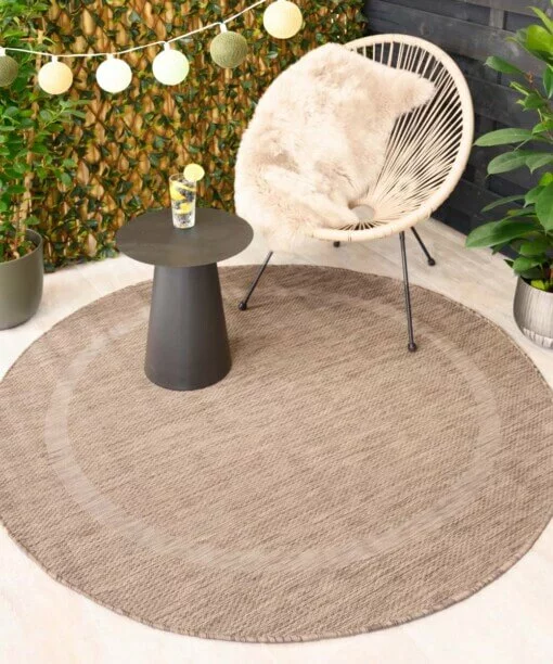 Rond buitenkleed - Sunset lichtbruin