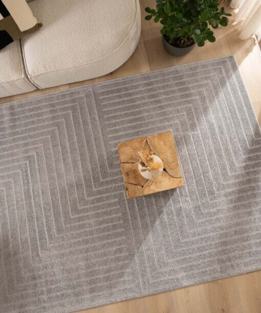 Scandinavische loper - Contour Edge grijs