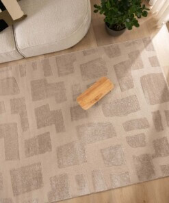 Vierkant vloerkleed Scandinavisch - Contour Stone beige