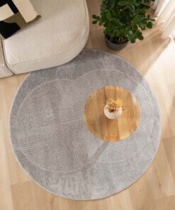 Rond vloerkleed Scandinavisch - Contour Circle grijs