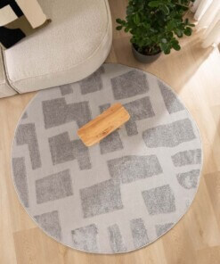 Rond vloerkleed Scandinavisch - Contour Stone grijs