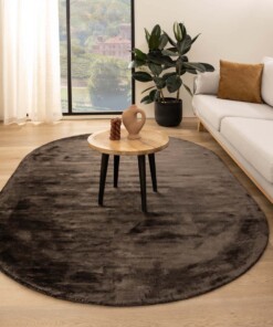 Viscose vloerkleed ovaal - Pearl donkerbruin
