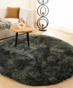 Rond shaggy vloerkleed - Meadow blauw