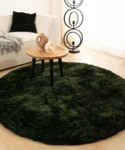 Rond shaggy vloerkleed - Meadow jade