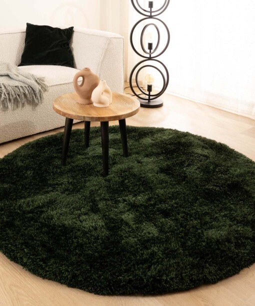 Rond shaggy vloerkleed - Meadow jade