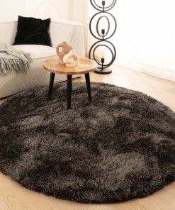 Rond shaggy vloerkleed - Meadow antraciet