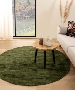 Viscose vloerkleed rond - Glamour groen