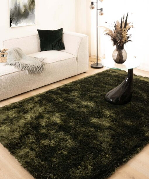 Shaggy vloerkleed - Spark olijfgroen - sfeer