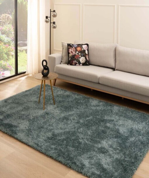 Hoogpolig vloerkleed velvet - Posh blauw
