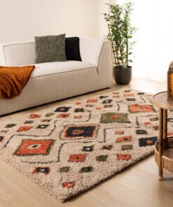 Hoogpolig vloerkleed bohemian Artisan - beige/multi - sfeer