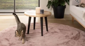 Oud roze vloerkleed fluffy comfy plus