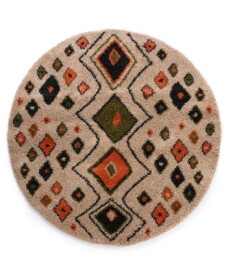 Rond hoogpolig vloerkleed bohemian Artisan - beige/multi - overzicht, thumbnail