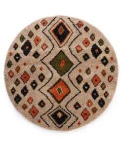 Rond hoogpolig vloerkleed bohemian Artisan - beige/multi