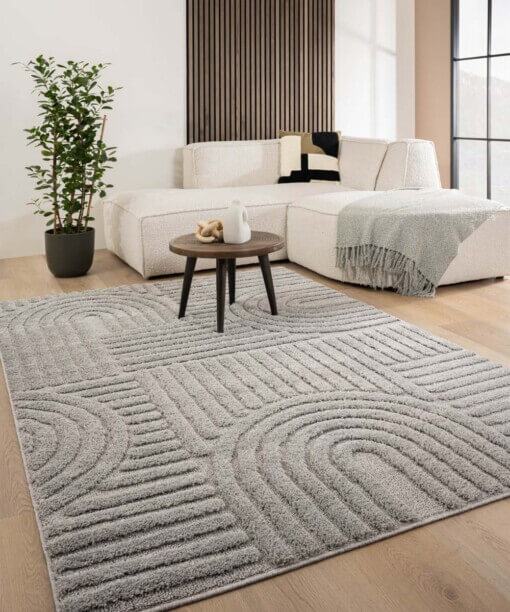 Scandinavisch vloerkleed - Arc Bend lichtgrijs