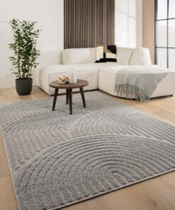 Scandinavisch vloerkleed - Arc Curve lichtgrijs