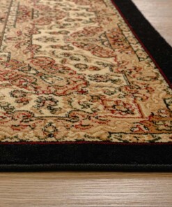 Perzisch tapijt - Mirage Rustic zwart/beige - close up
