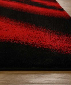 Modern vloerkleed - Vision rood/zwart - close up