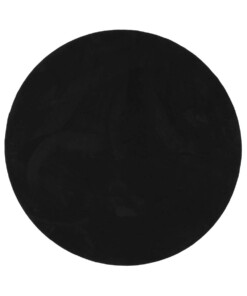 Rond zacht vloerkleed - Plush zwart - overzicht