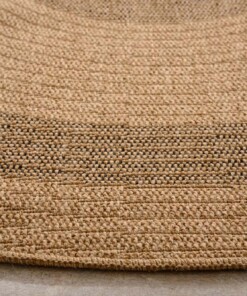 Jute buitenkleed rond - Sunset Spirit beige/zwart - close up