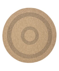 Jute buitenkleed rond - Sunset Spirit beige/zwart - overzicht