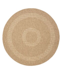 Jute buitenkleed rond - Sunset Spirit beige/wit - overzicht