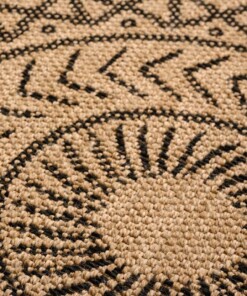Jute balkonkleed - Boho Mandala beige/zwart - close up, thumbnail Jute balkonkleed - Boho Mandala beige/zwart - close up, thumbnail