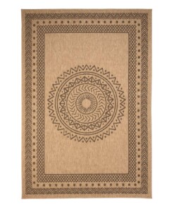 Jute buitenkleed - Boho Mandala beige/zwart - overzicht