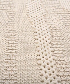Japandi vloerkleed - Knit Tranquil wit - close up, thumbnail