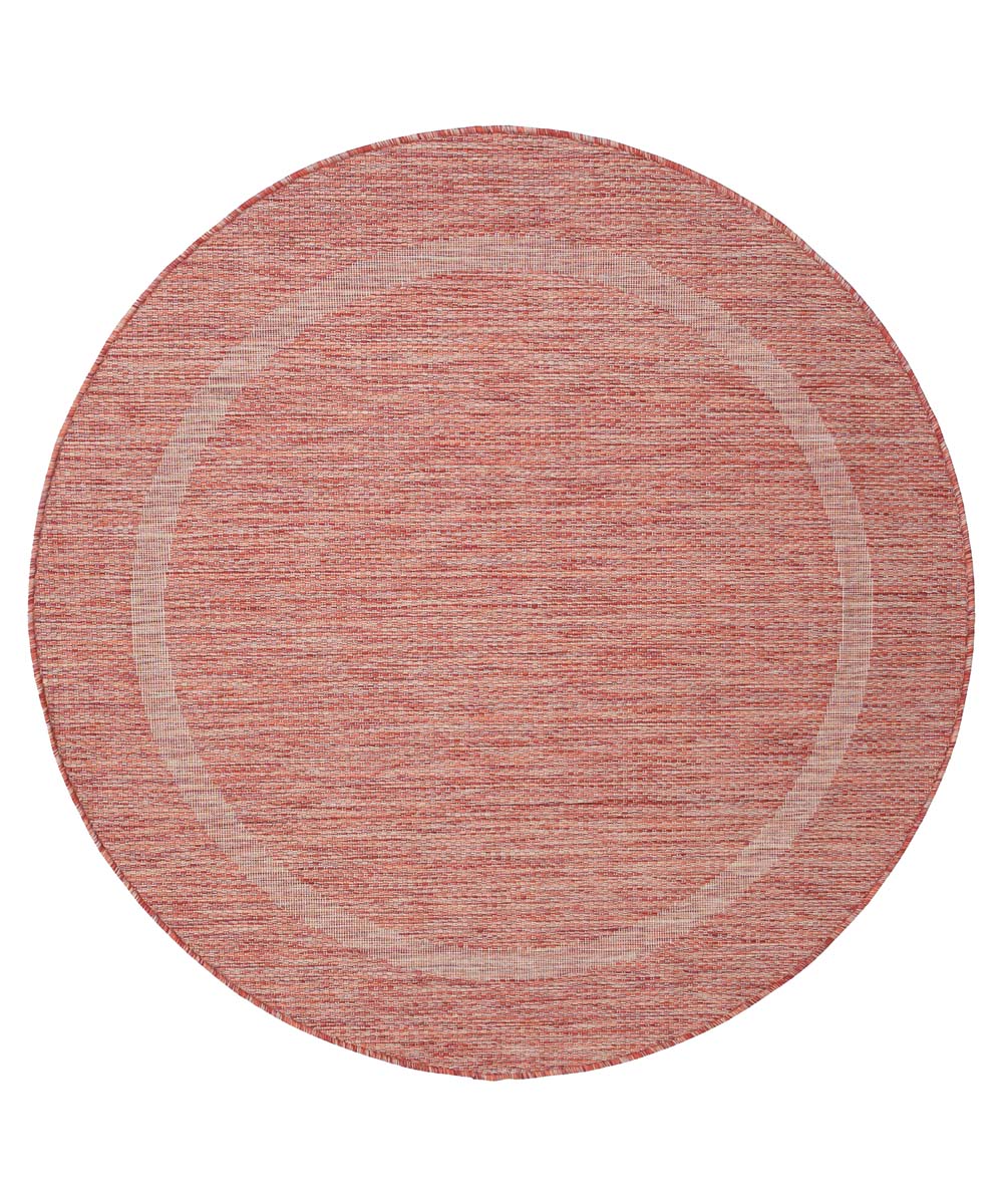 Rond buitenkleed - Sunset rood - overzicht