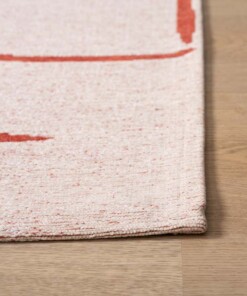 Designer vloerkleed - Weave Art rood - close up, thumbnail