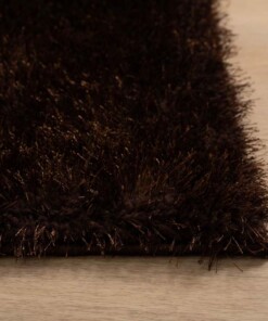 Hoogpolige loper velvet - Posh donkerbruin - close up, thumbnail