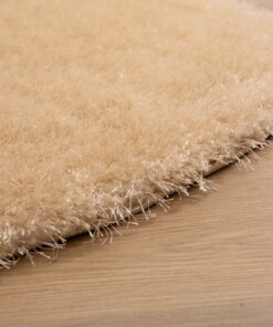 Ovaal hoogpolig vloerkleed velvet - Posh champagne - close up, thumbnail