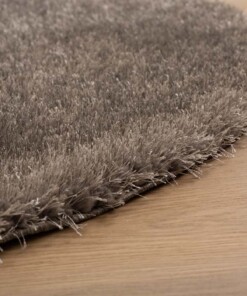Ovaal hoogpolig vloerkleed velvet - Posh grijs - close up, thumbnail