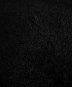 Vierkant hoogpolig vloerkleed velvet - Posh zwart - close up