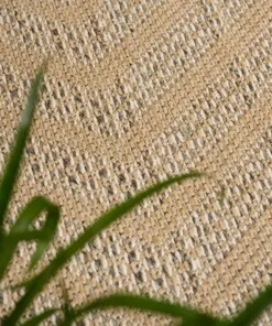 Vierkant jute buitenkleed - Sunny Contour naturel - close up