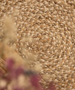 Jute vloerkleed rond - Braided - naturel/multi