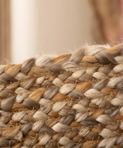 Jute vloerkleed rond - Braided - naturel/multi