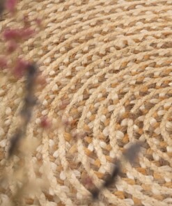 Jute vloerkleed rond - Braided - wit/naturel Jute vloerkleed rond - Braided - wit/naturel