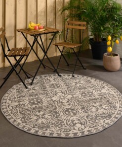 Rond buitenkleed Sunny Oriental - grijs - sfeer