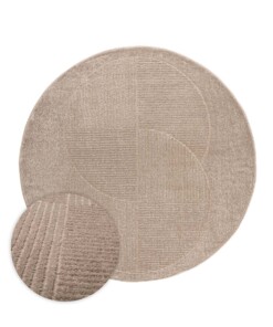 Rond vloerkleed Scandinavisch - Contour Circle beige - overzicht