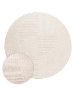 Rond vloerkleed Scandinavisch - Contour Circle crème - overzicht