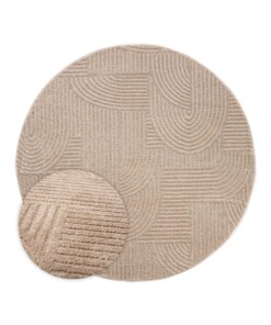 Rond vloerkleed Scandinavisch - Contour Bend beige - overzicht