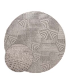 Rond vloerkleed Scandinavisch - Contour Bend grijs - overzicht