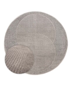 Rond vloerkleed Scandinavisch - Contour Circle grijs - overzicht