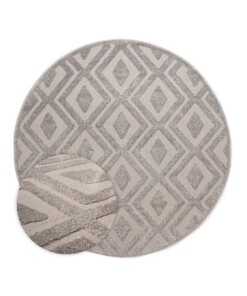 Rond vloerkleed Scandinavisch - Contour Diamond grijs - overzicht