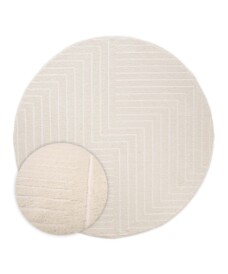 Rond vloerkleed Scandinavisch - Contour Edge crème - overzicht, thumbnail Rond vloerkleed Scandinavisch - Contour Edge crème - overzicht, thumbnail